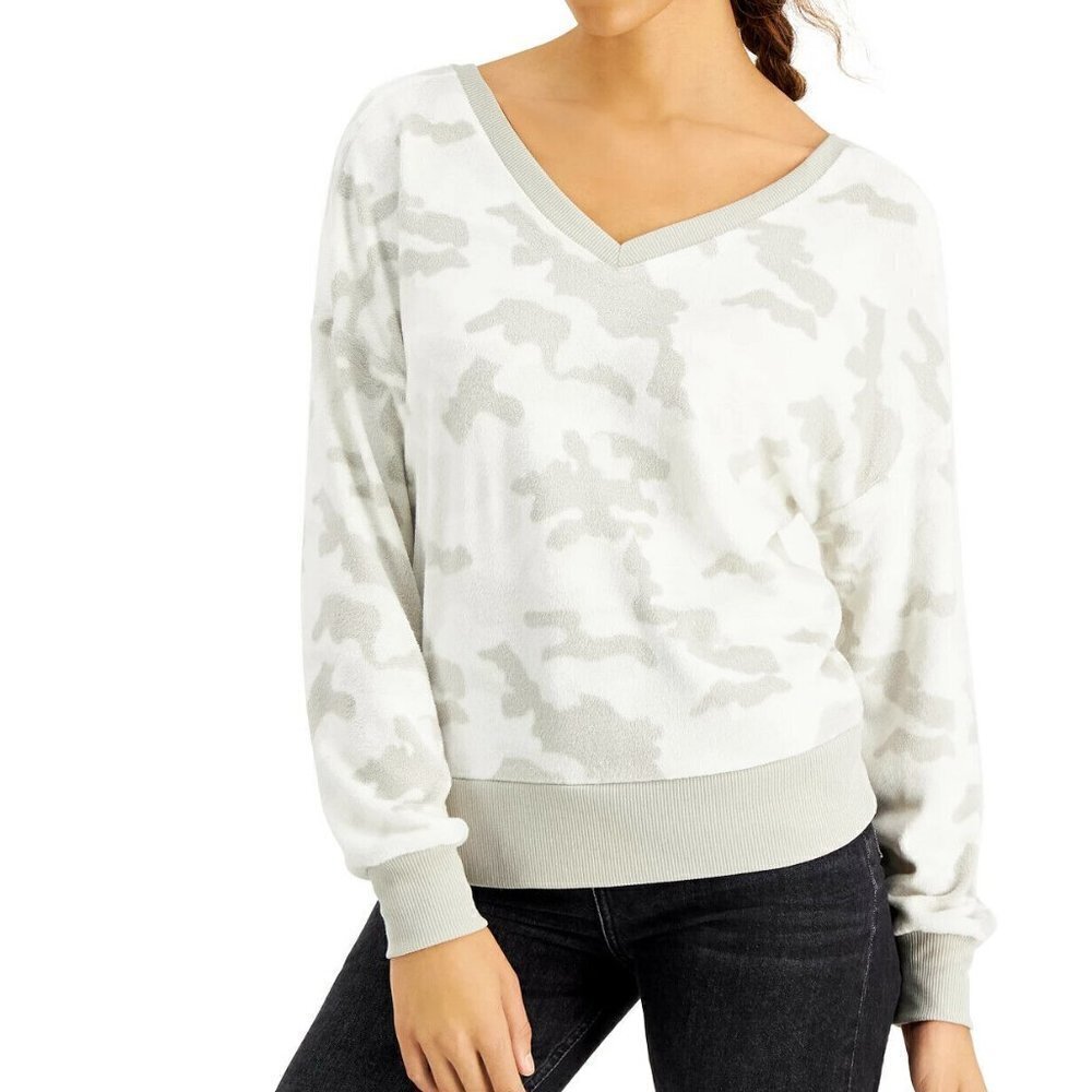 Jr323 planet gold gray camo juniors' cozy crisscross-Back top size XL